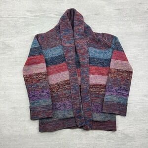 Vintage Stroher Cardigan Sweater Womens Large Striped Chunky Knit Acrylic